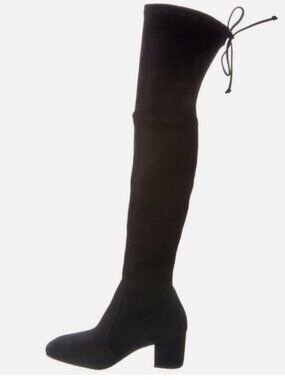Stuart Weitzman Irena Over-the-Knee Suede, Black Suede, Size 9.5 40